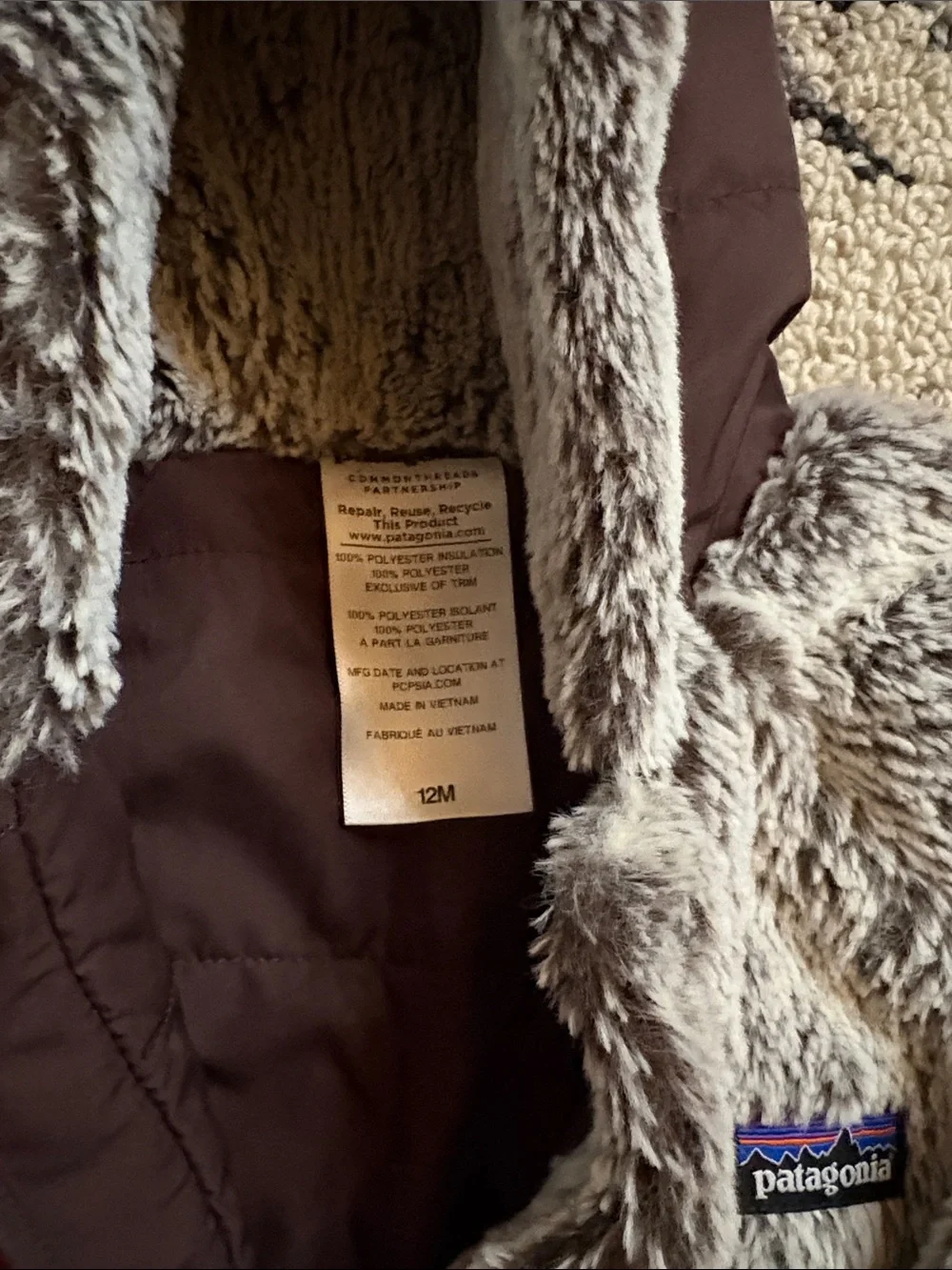 Patagonia snowsuit bunting (12m) EUC